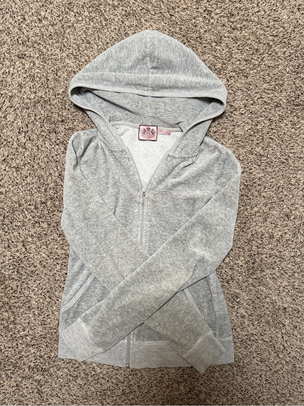 Y2k Juicy Couture Light Gray Zip-Up